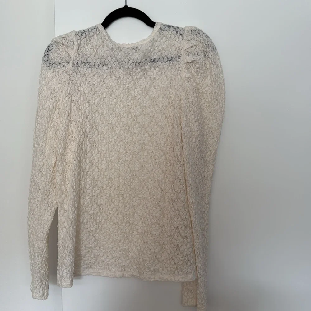 Loft Floral Lace Pleated Puff Sleeve Top Size M NWOT